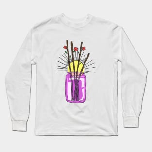 cute flowers in pink jar Long Sleeve T-Shirt